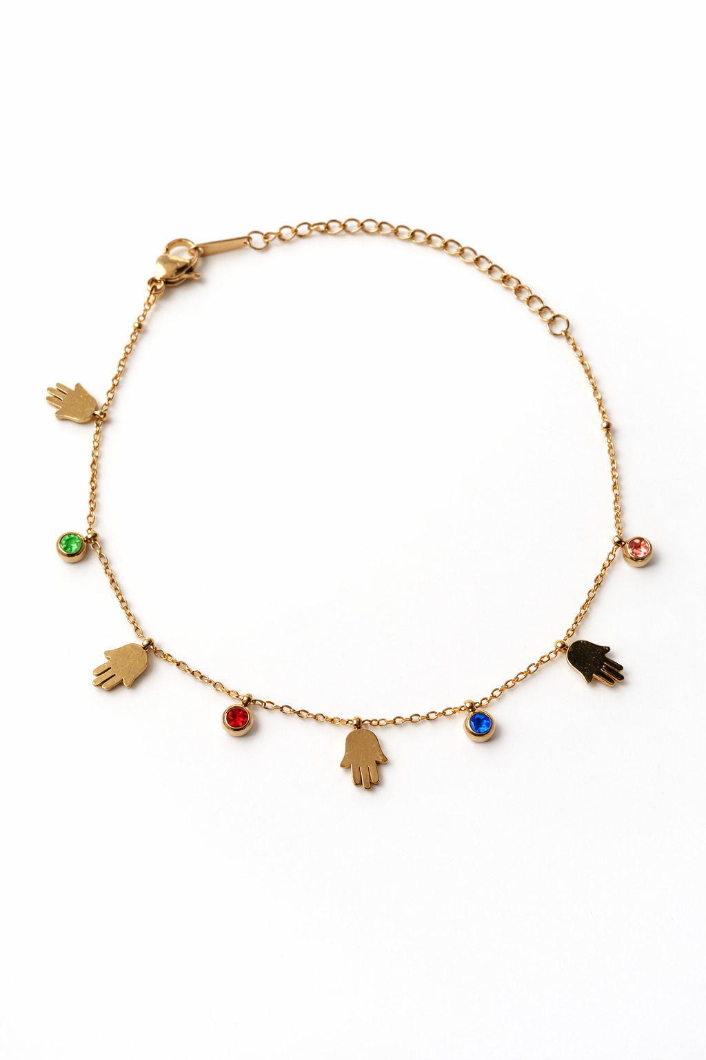 Rainbow Hand Charm Bracelet
