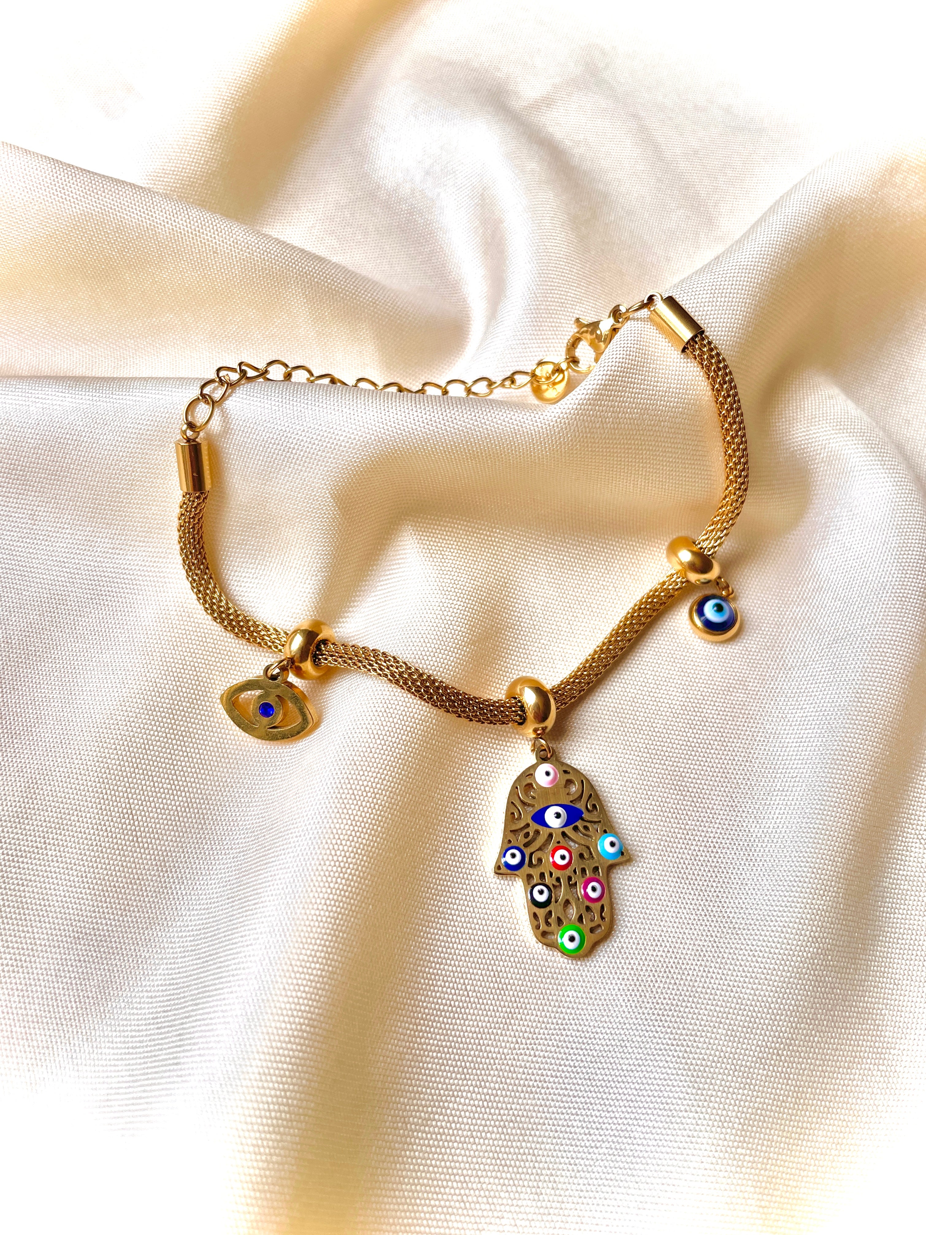 Evil Eye Hamsa Charm Bracelet