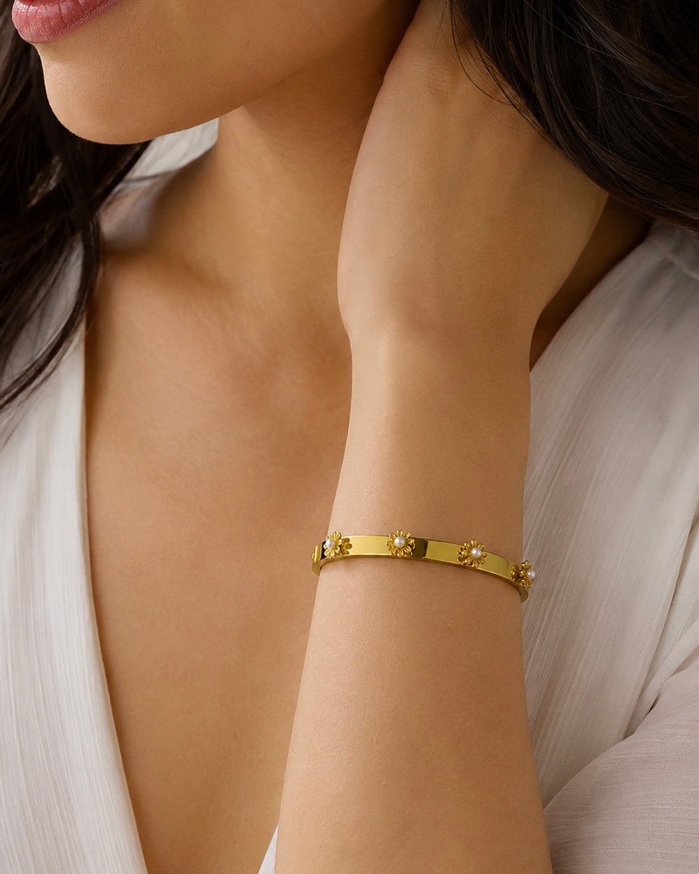Pearl Blossom Cuff