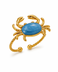 Blue Crab Statement Cuff Ring