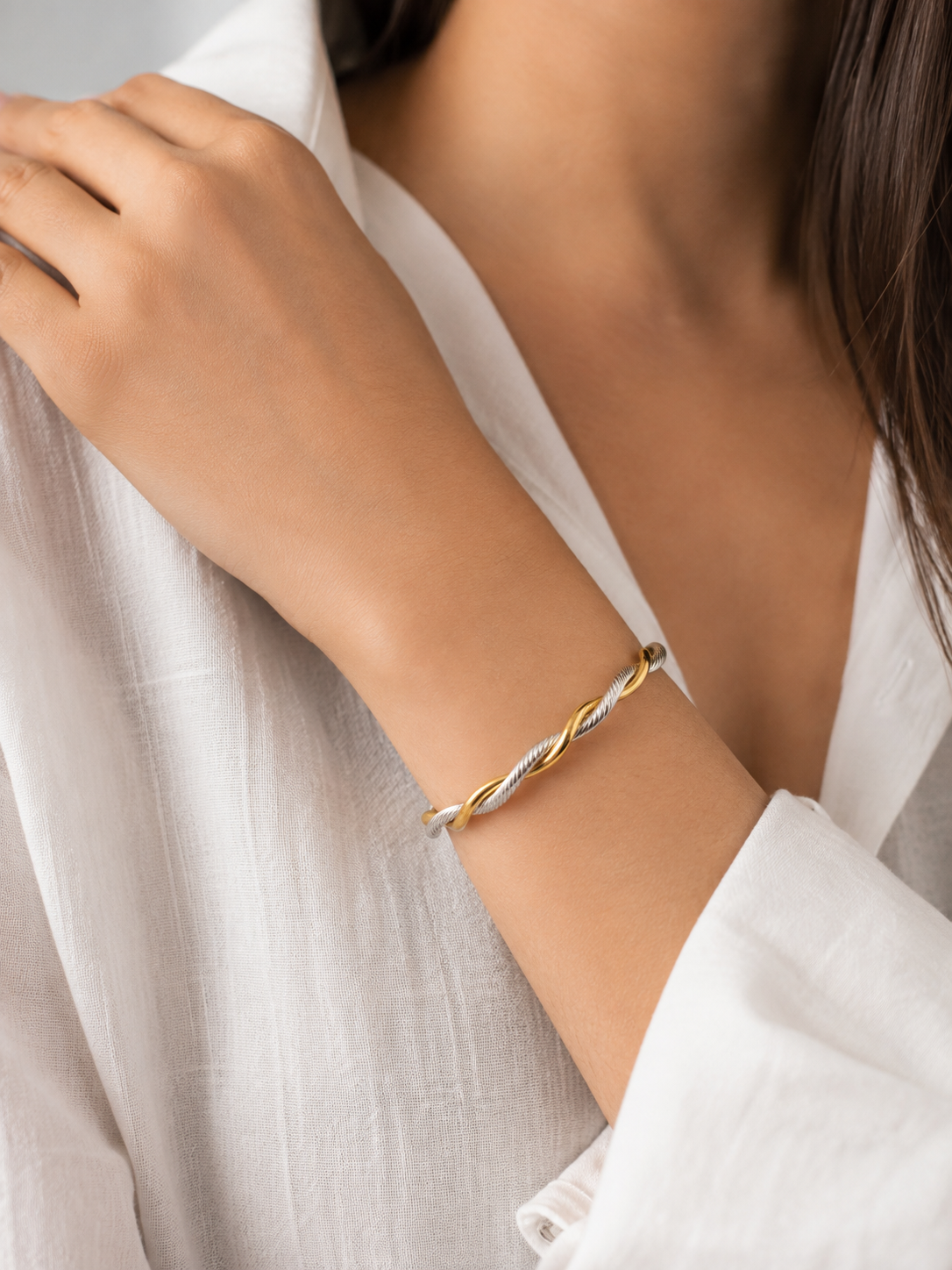 Twisted Harmony Two-Tone Cuff