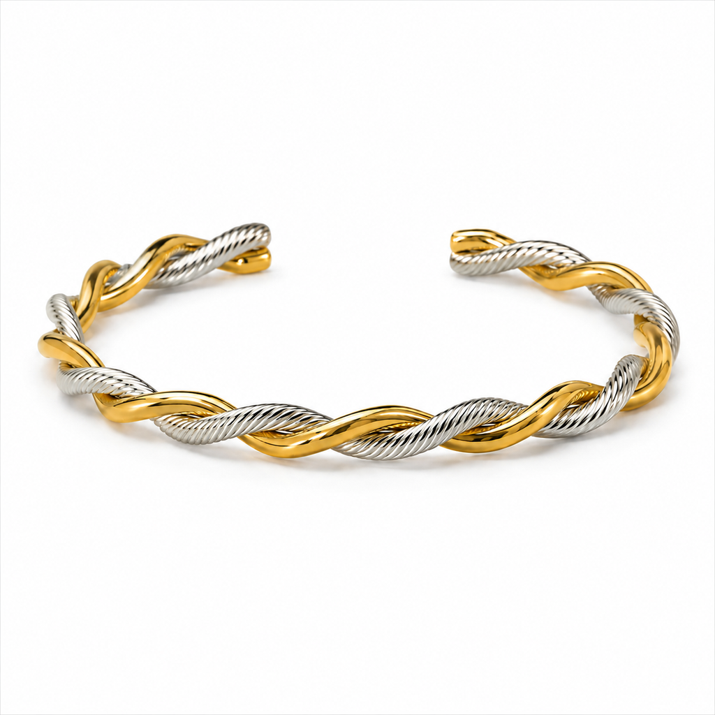 Twisted Harmony Two-Tone Cuff