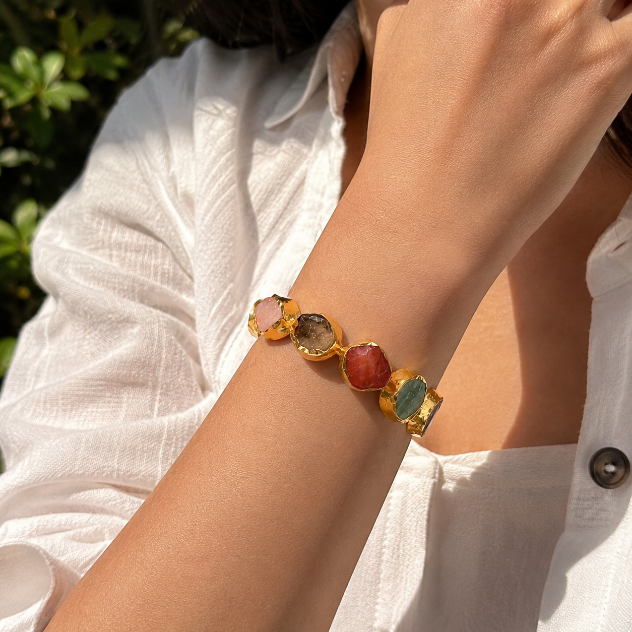 Aurora Gemstone Statement Bracelet