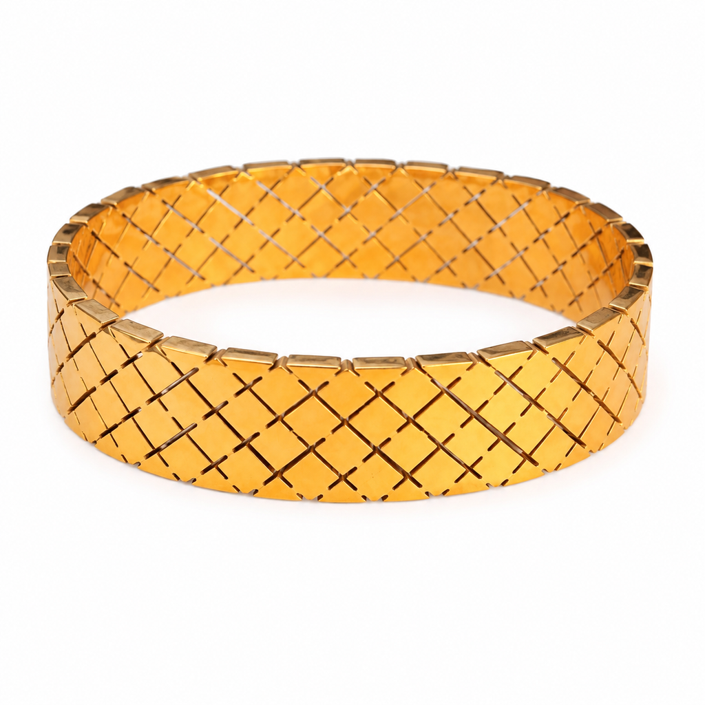 Golden Lattice Statement Bangle
