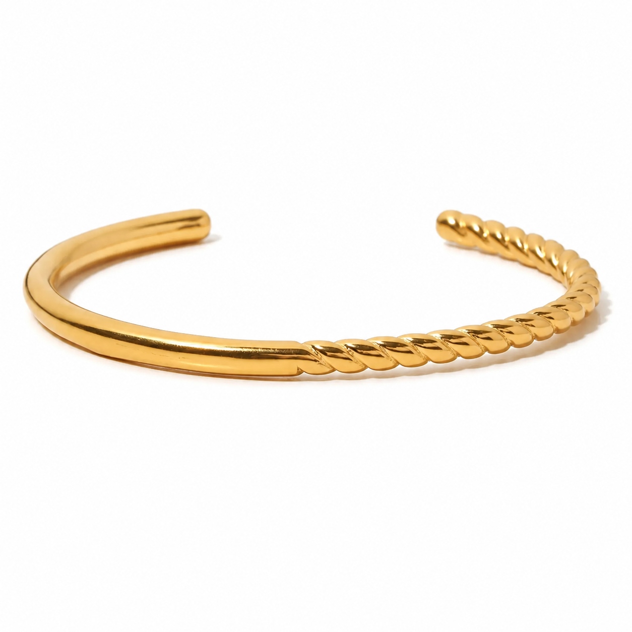 Twisted Elegance Gold Cuff Bracelet