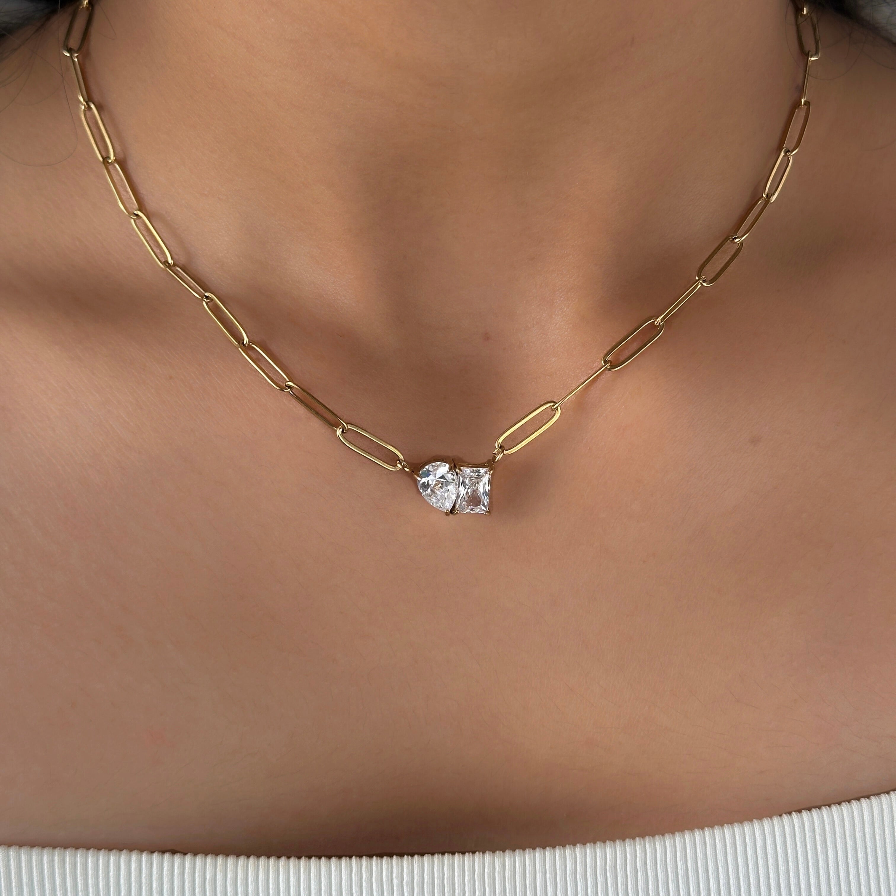 Aurelia Sparkle Link Necklace